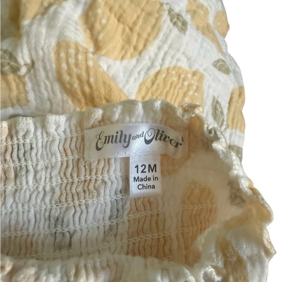 Sunny Lemon Print Kids Romper - Picture 4 of 4
